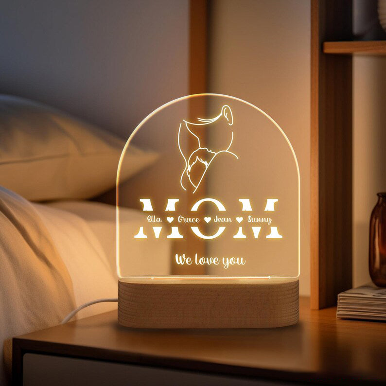 Custom Family Name Night Light for Mom,Gift for Mom