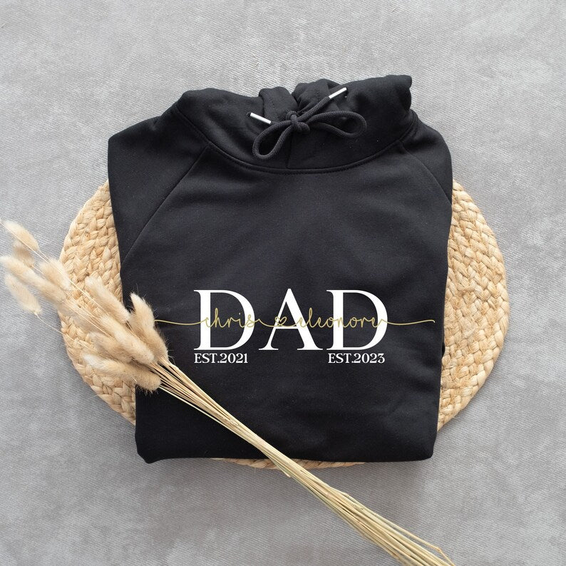 Personalized Papa sweatshirt, Sweatshirt with child's name, Gift For Dad