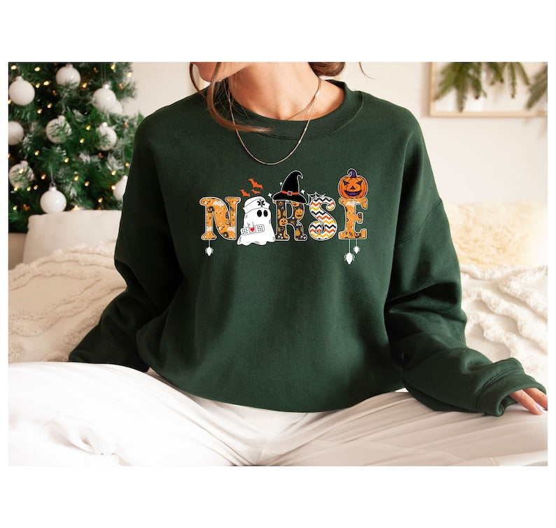 Halloween Ghost Nurse Sweatshirt