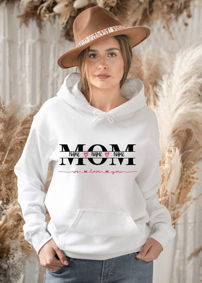 Custom Mom Hoodie With Kid's Names,Unisex Hoodie,Mother’s Day Gift