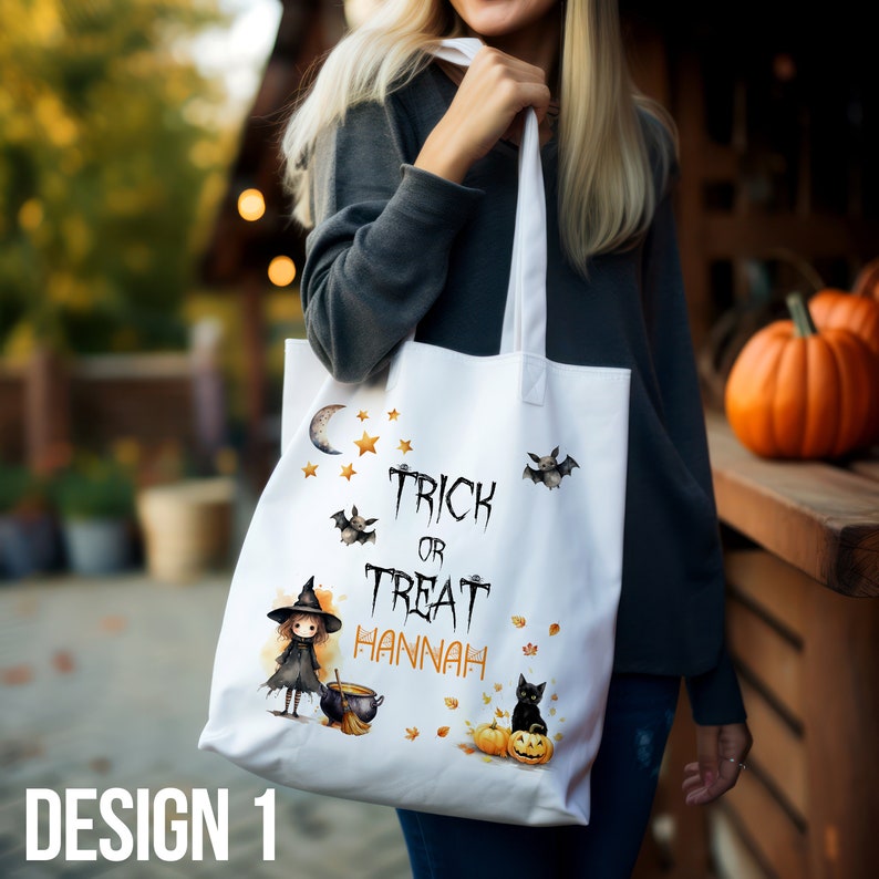 Personalized Halloween Bag With Name For Trick or Treat, Gift For Kids