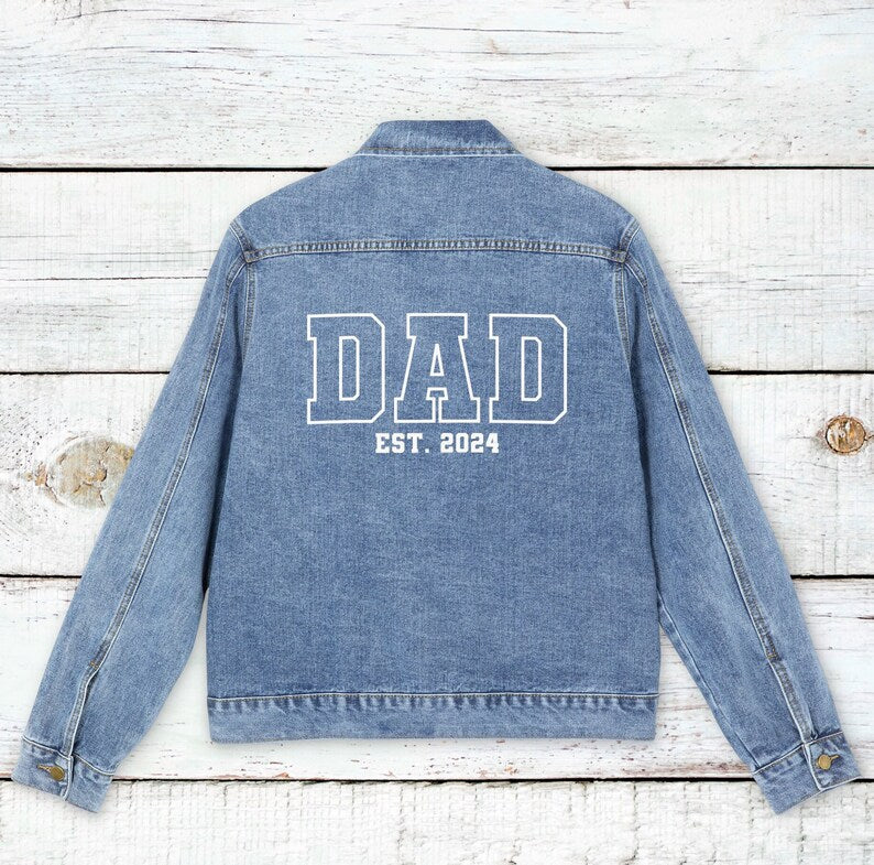 Custom Dad Jacket, Custom Blue Jean Jacket, Father's Day Gift