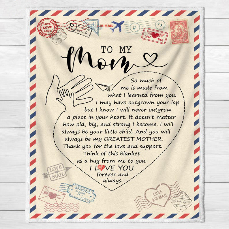 Custom Mom Blanket, Letter to Mom, Mom Gifts from Daughter, Son, Mom Gift