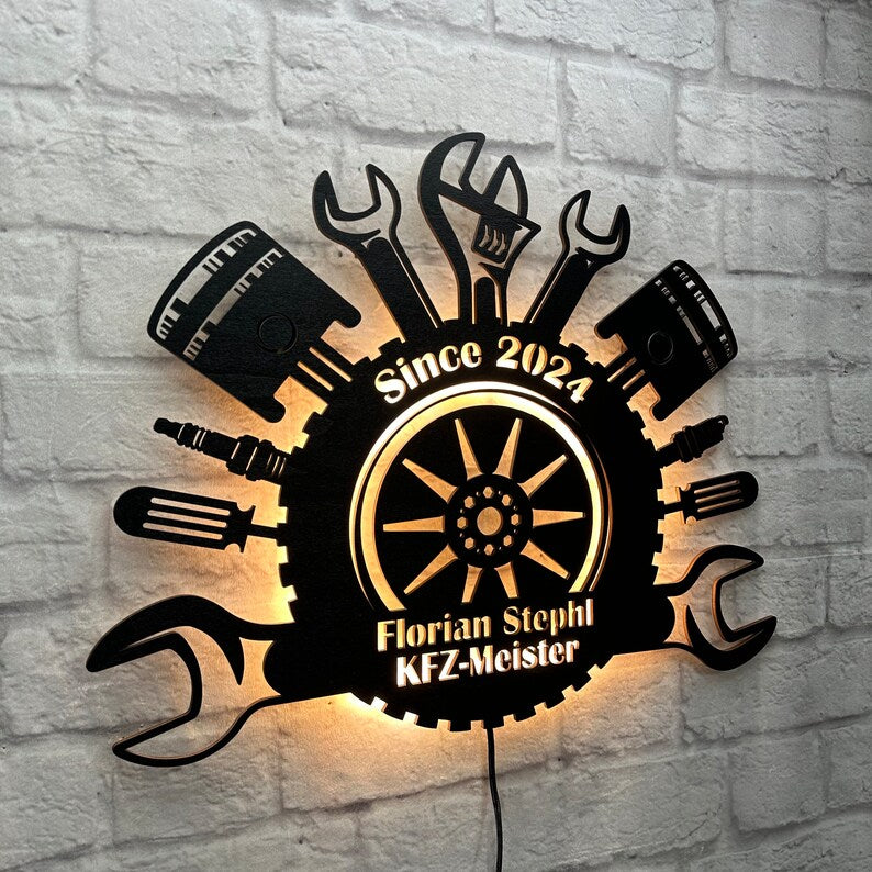 Custom LED Lighting Wall Decoration, Gift For Car Master