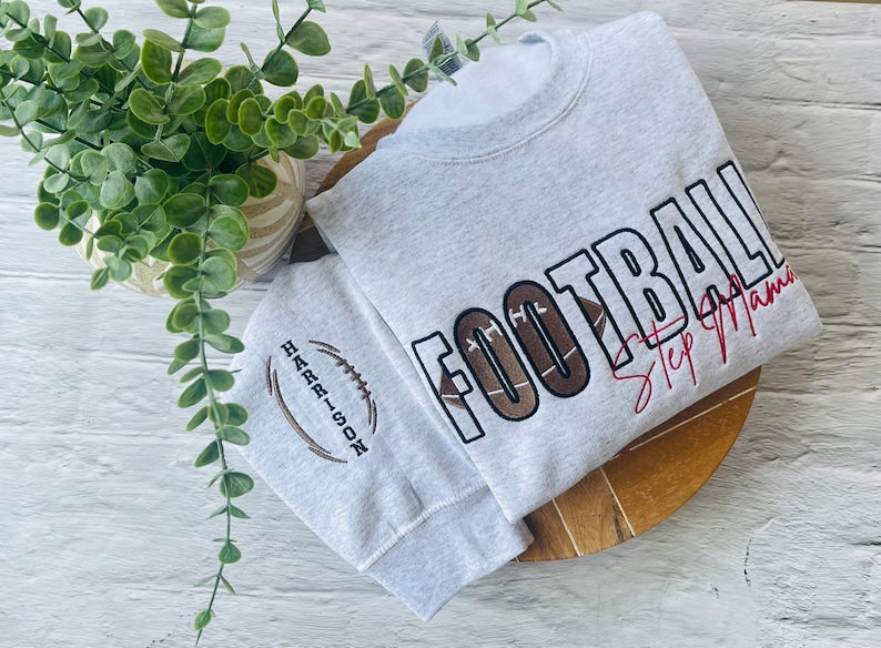 Personalized Embroidery Football Mama Sweatshirt