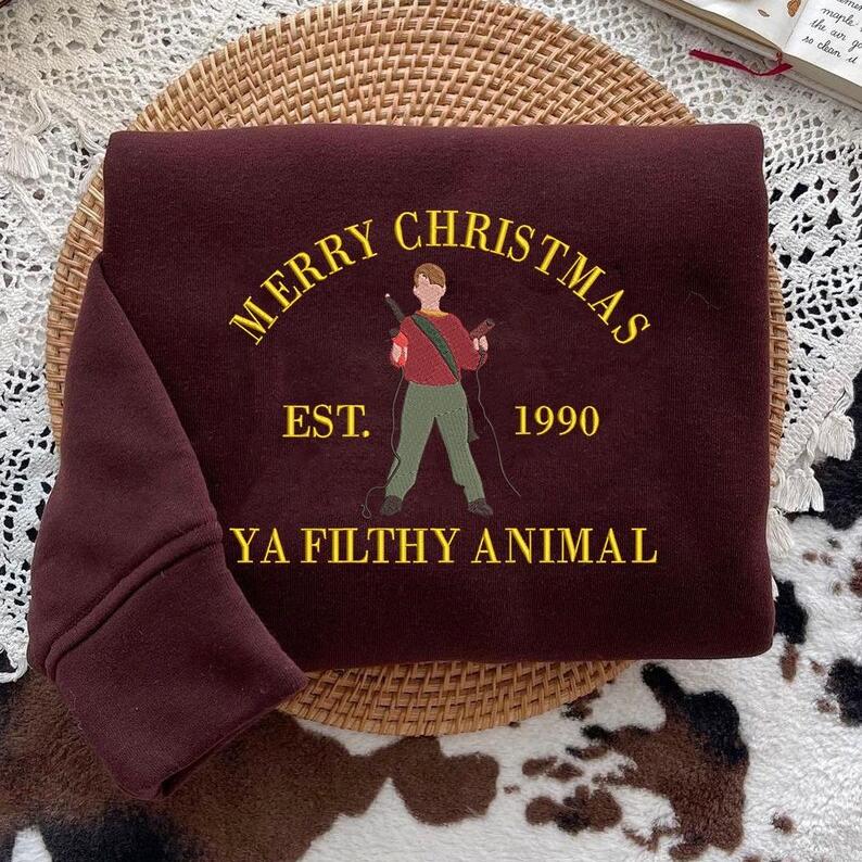 Christmas Holiday Movies Embroidered Sweatshirt