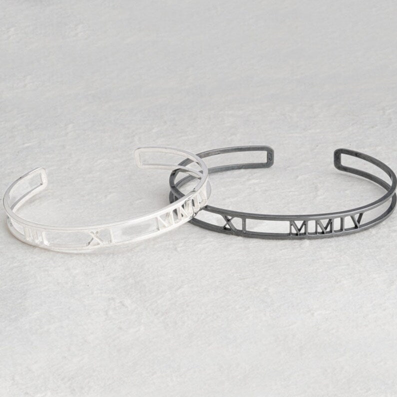 Roman Numeral Bracelet for Couple - Personalized His and Hers Jewelry