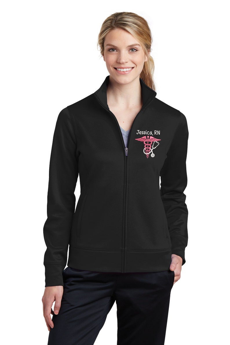 Personalized Embroidery Nurse Stethoscope RN Jacket | RN Zip Sweatshirt