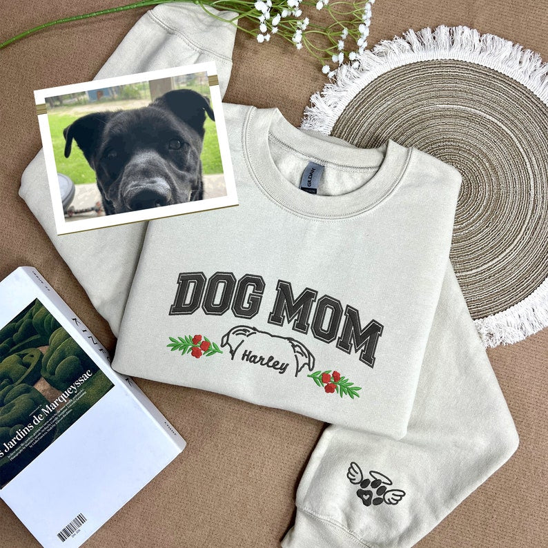 Custom Embroidered Pet Ears Christmas Sweatshirt