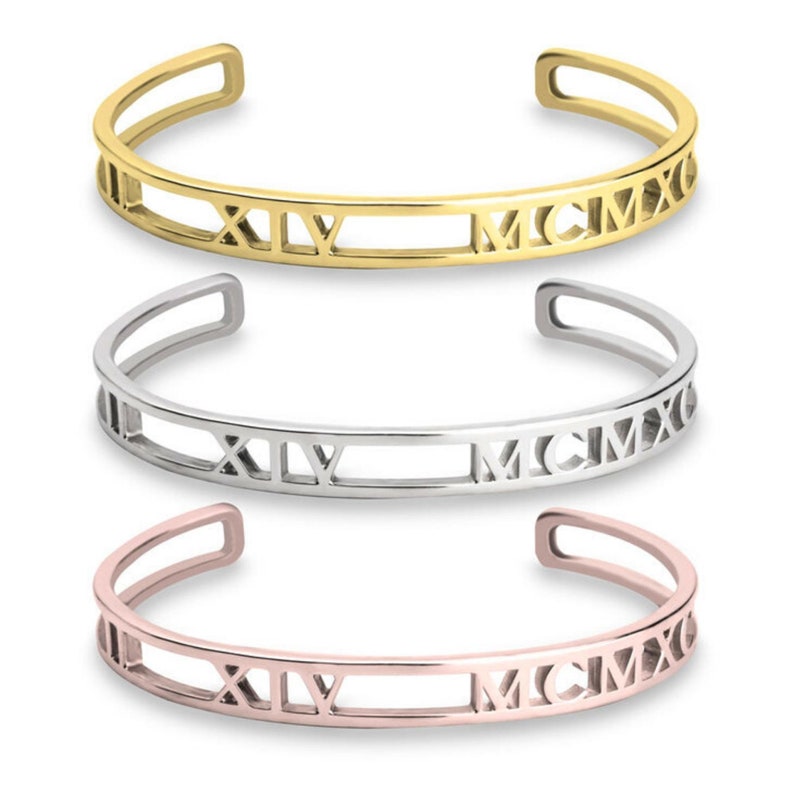 Roman Numeral Bracelet for Couple - Personalized His and Hers Jewelry