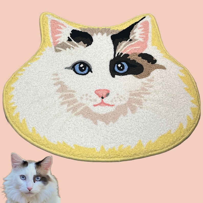 Custom Pet Portrait Rug - Personalized Cartoon Pet Rug