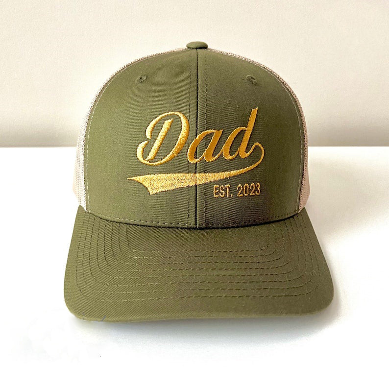 Dad Hat With Custom Year Est, Embroidered Hat,Personalized Dad Hat