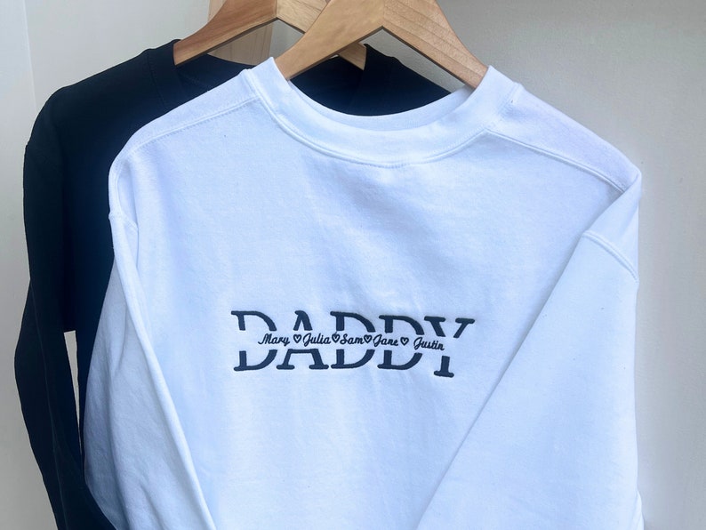 Personalized Dad Embroidered Sweatshirt with Kids Names