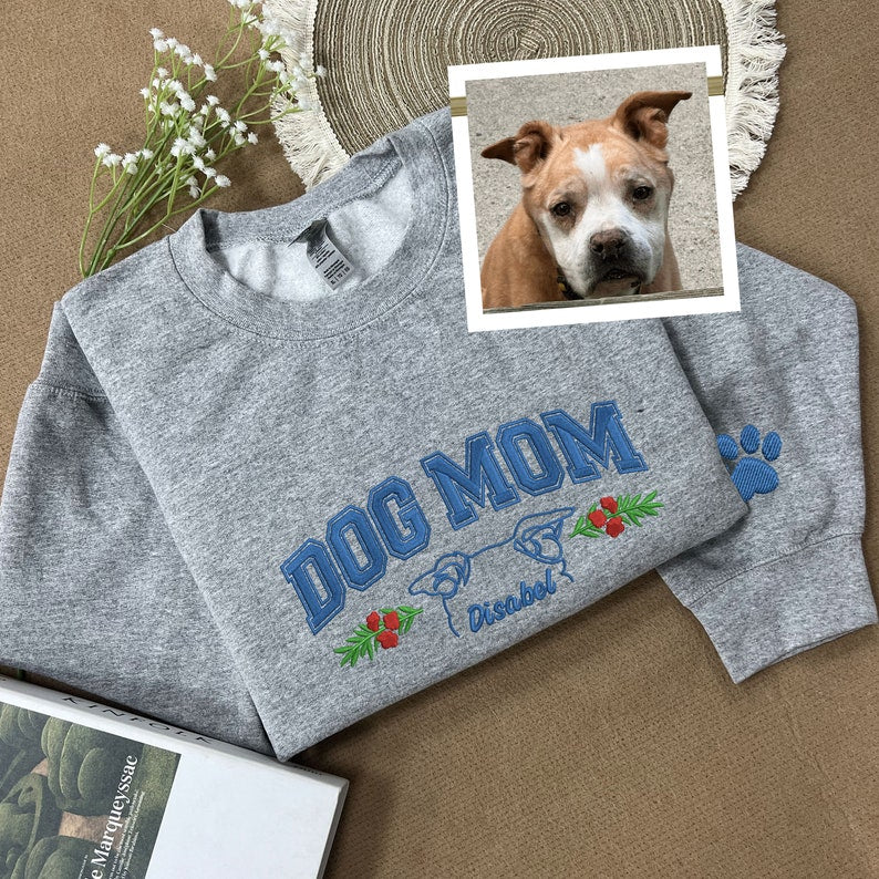 Custom Embroidered Pet Ears Christmas Sweatshirt