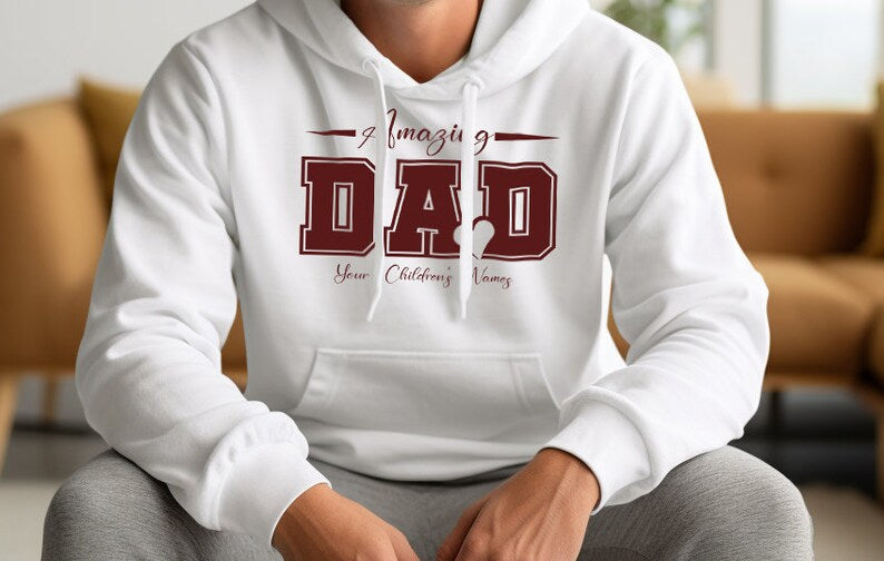 Personalized dad hoodie, Custom Father's Hoodie, Winter Gift for Dad