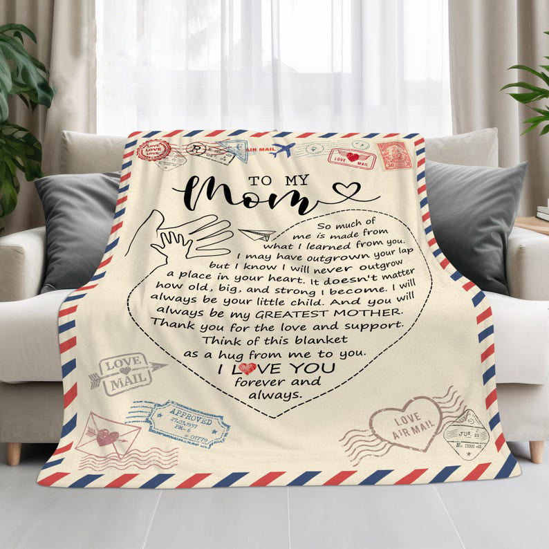 Custom Mom Blanket, Letter to Mom, Mom Gifts from Daughter, Son, Mom Gift