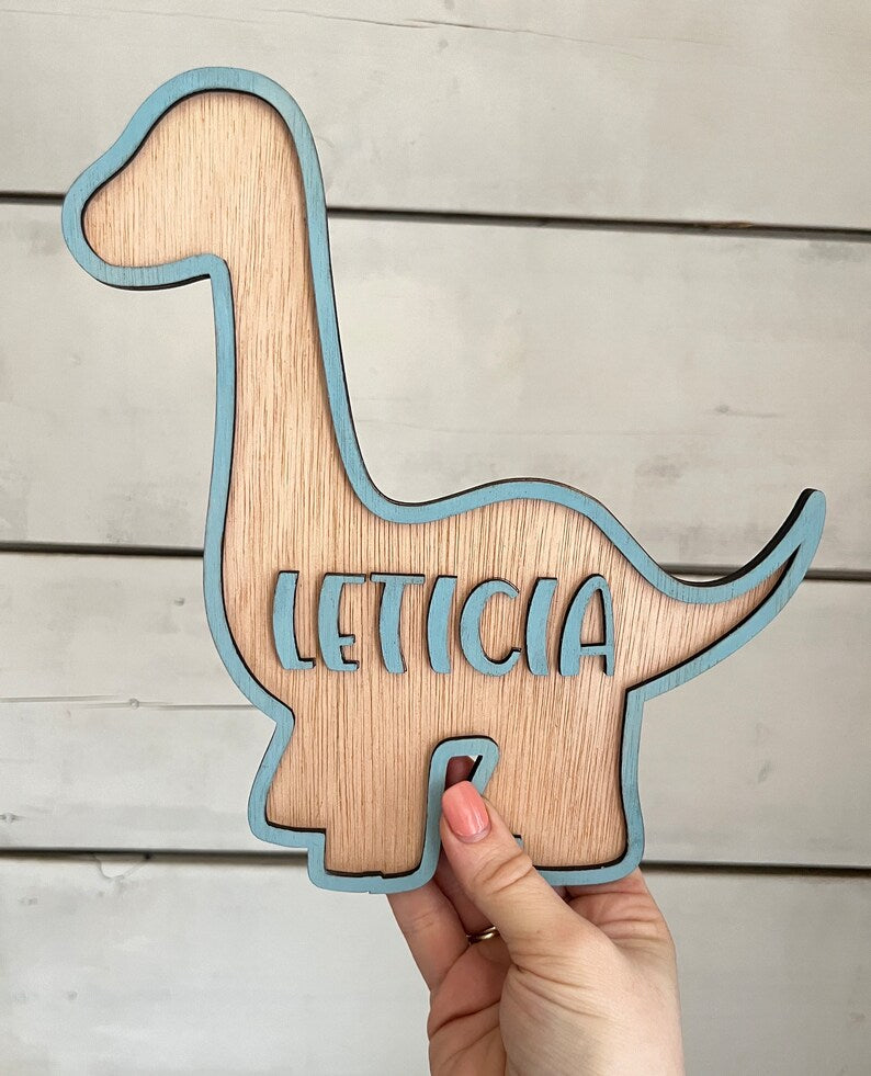 Personalised Dinosaur Door Sign Name Letter