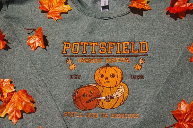 Pottsfield Harvest Festival Pumpkin Carver Embroidered Sweatshirt