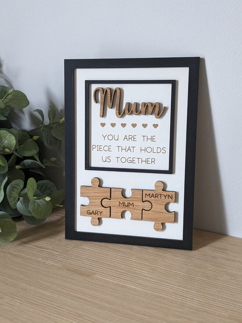 Custom Mum Mother's Day Frame Gift Piece That Keeps Us All Together Jigsaw Frame