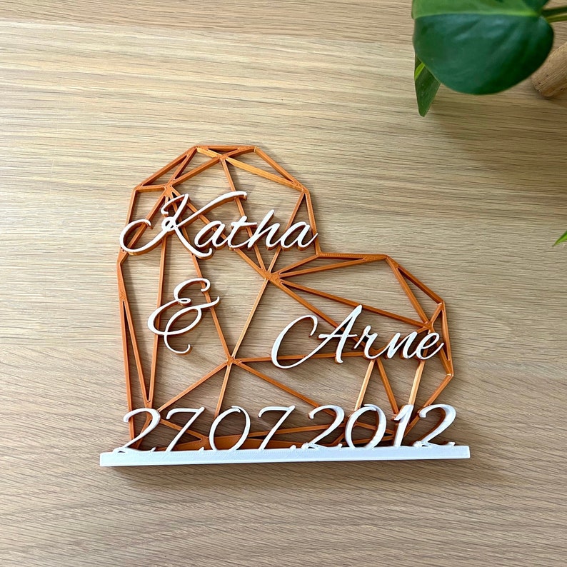 Personalized Metal Heart Wedding Gift With Name/Date