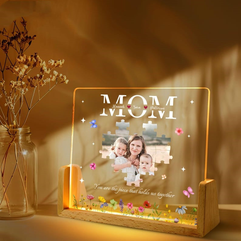 Personalized Photo Night Light, Gift From Daughter To Mom, Mother's Day Gift