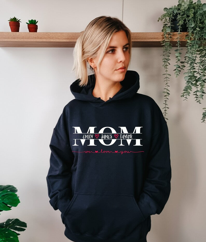 Custom Mom Hoodie With Kid's Names,Unisex Hoodie,Mother’s Day Gift