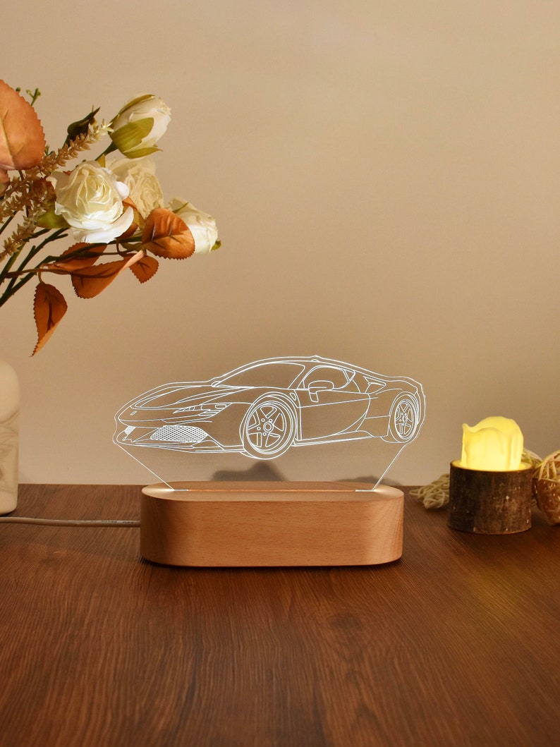 Engrave Sports 3D Photo Car Night Light