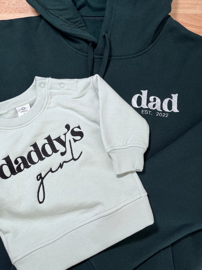 Dad & Daddy's Girl Matching Hoodie Set, Custom Baby Sweatshirt, Father's Day Gift