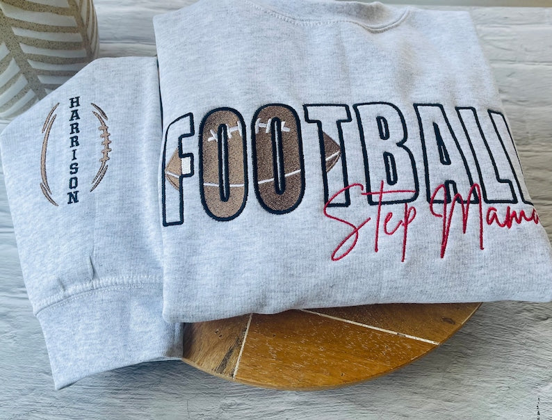 Personalized Embroidery Football Mama Sweatshirt