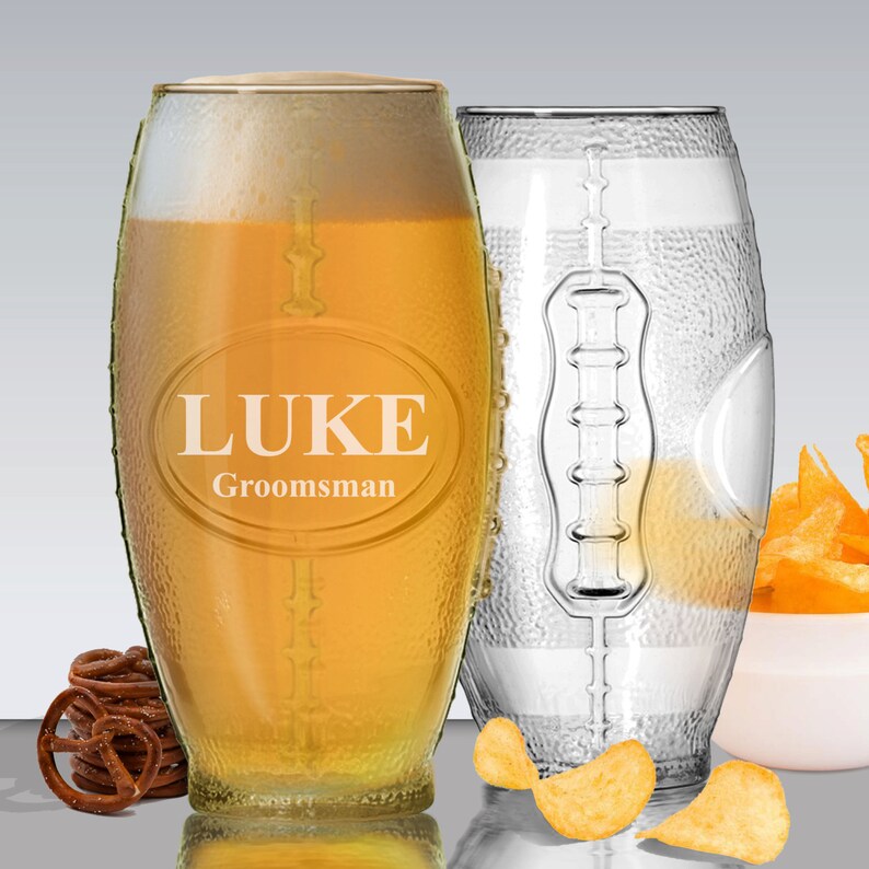 Custom Engraved Football Beer Glass