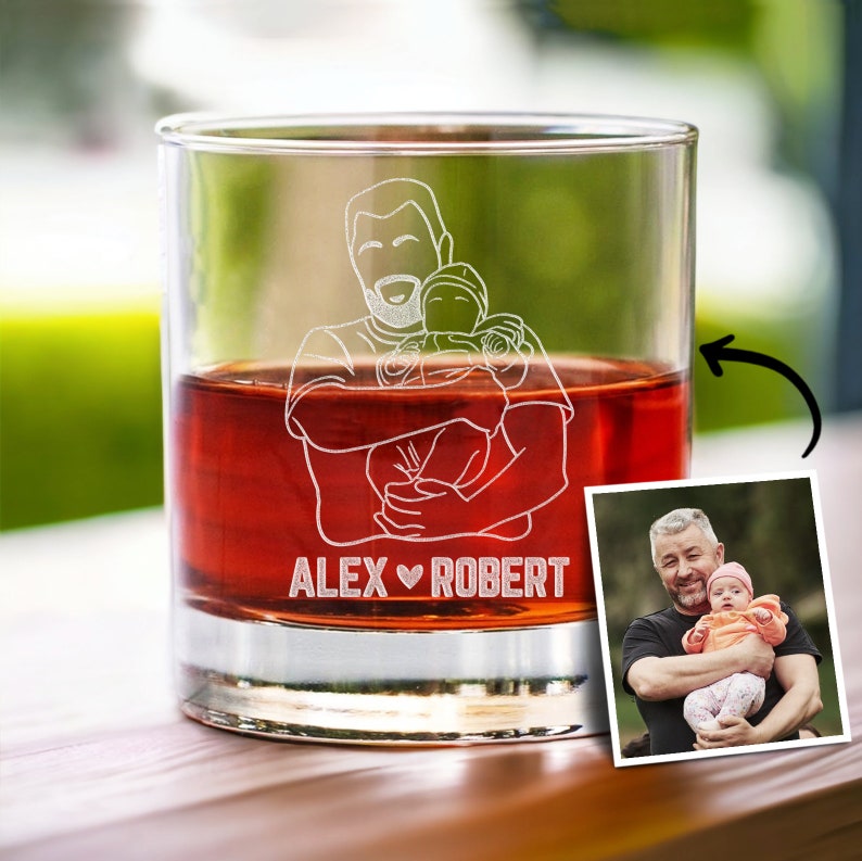 Personalized Photo Outline Whiskey Glass