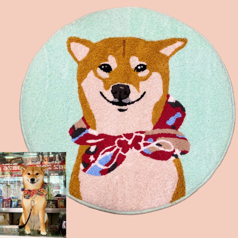 Custom Pet Portrait Rug - Personalized Cartoon Pet Rug