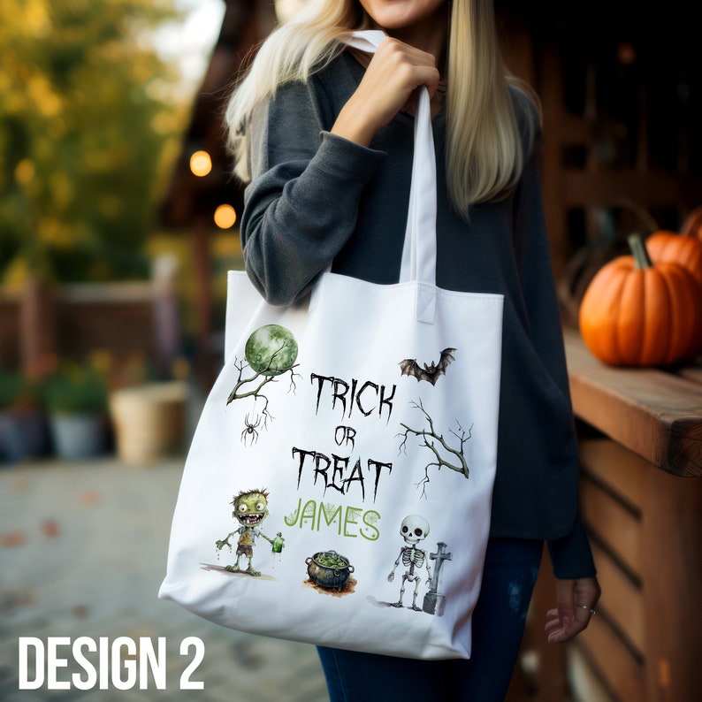 Personalized Halloween Bag With Name For Trick or Treat, Gift For Kids