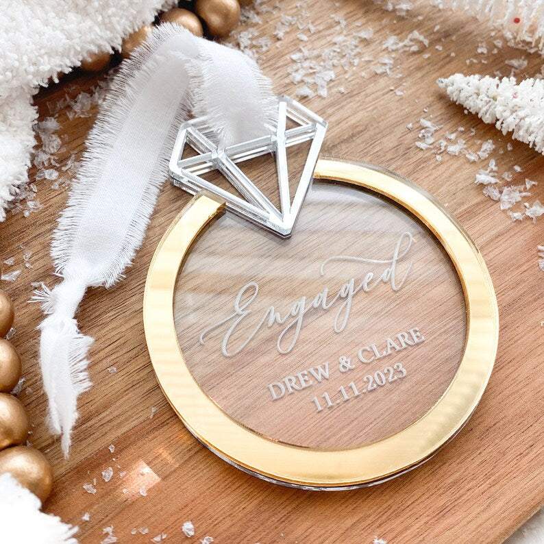 First Christmas Engaged Ornament - Celebrate Your Love with a Cherished Keepsake