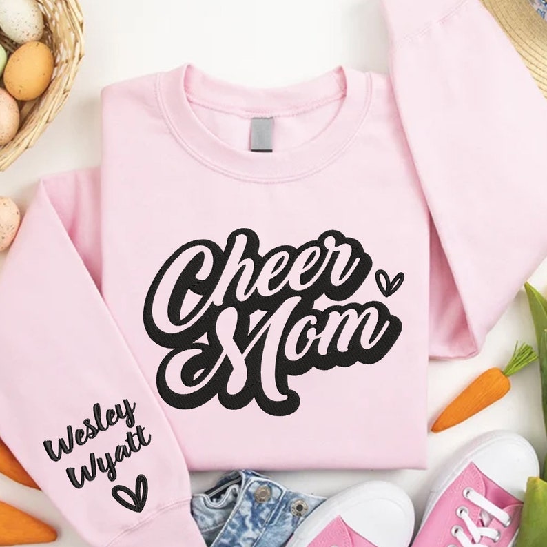 Personalized Embroidered Cheer Mom Sweatshirt