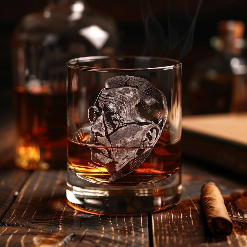 Custom Engraving Photo on Whiskey Glass