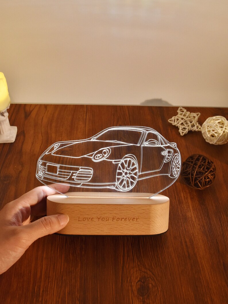 Custom 3D Car Photo Acrylic LED Night Light