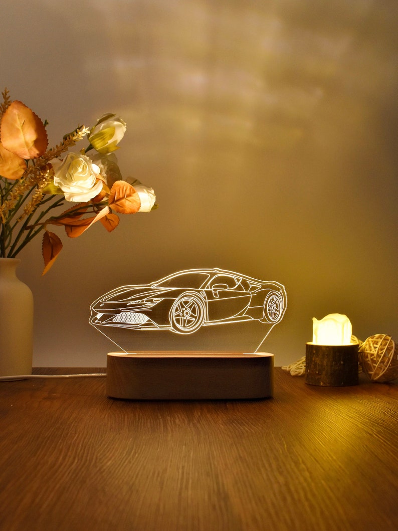 Engrave Sports 3D Photo Car Night Light