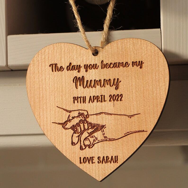 Personalised The Day You Became My Mummy Date Heart From Daughter