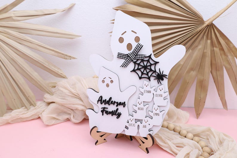 Custom Halloween Decor Ghost Family Sign