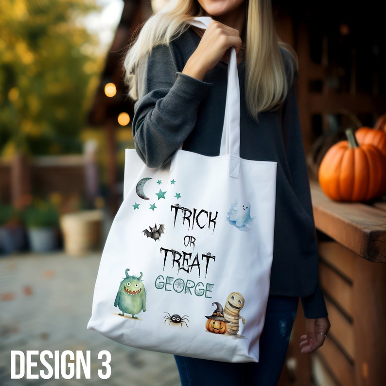 Personalized Halloween Bag With Name For Trick or Treat, Gift For Kids