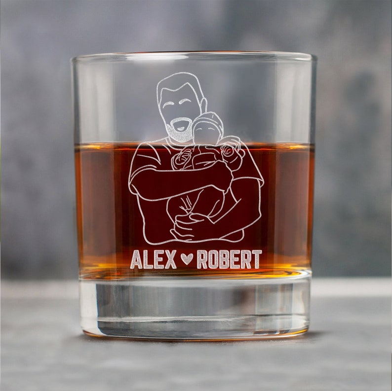 Personalized Photo Outline Whiskey Glass