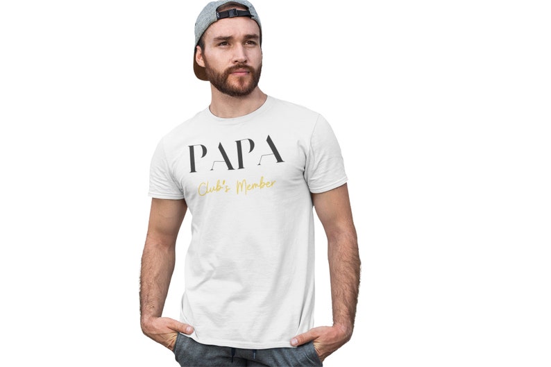 Papa Club's Member, Fathers Day T-Shirt Gift, Expecting Dad Announcement