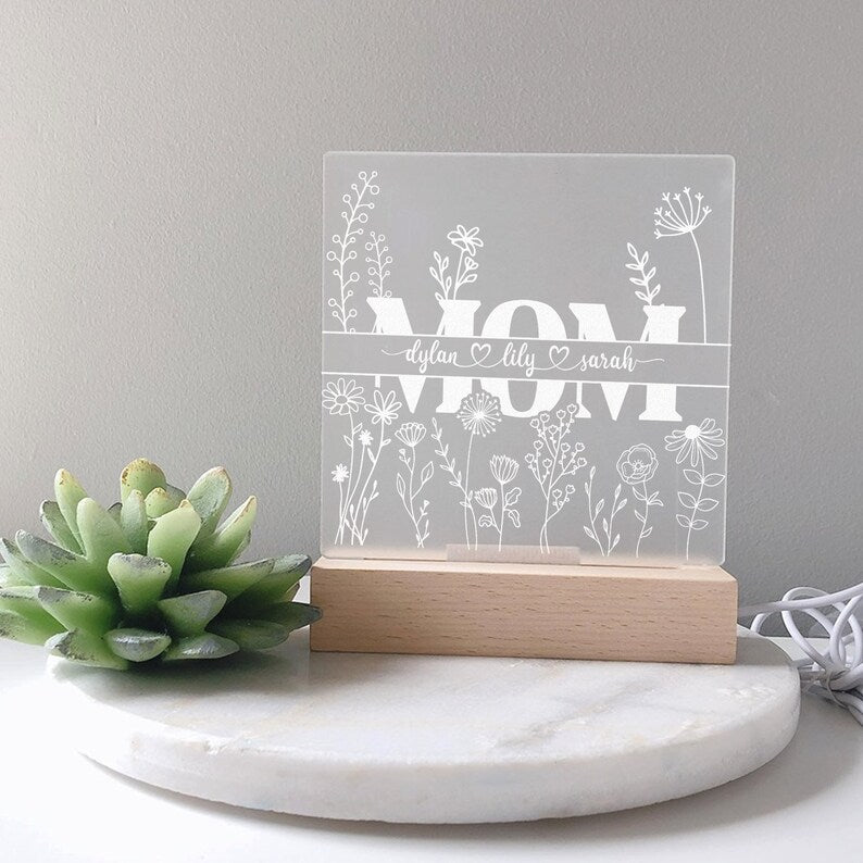 Custom Mother's Day Personalized 3D LED Light, Gift for Mom