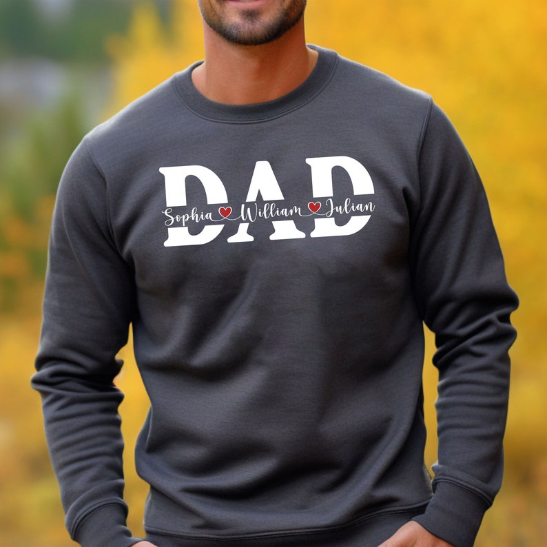 Personalized Fathers Day, Custom Dad Gift, Dad Kids Names Shirt