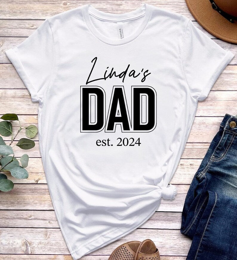Custom Dad Shirt with Kid Names, Father's Day Gift