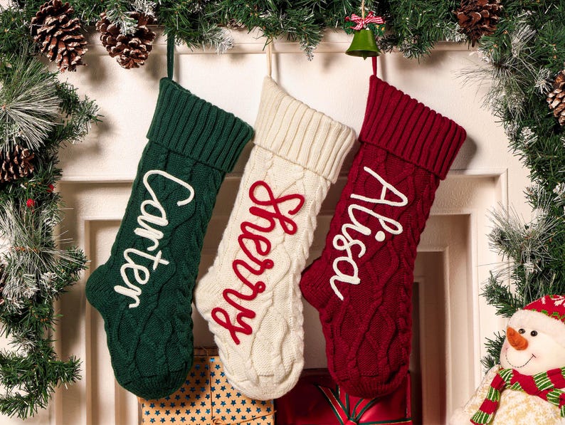 Personalized Embroidered Family Name Christmas Stockings