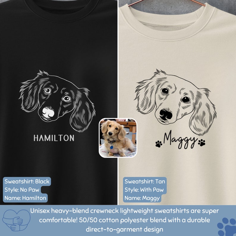 Custom Hand Drawn Pet Portrait Sweatshirt