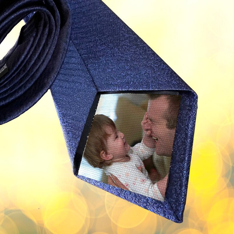 Photo Tie,Wedding gift for dad,Tie patch customizable for everything.