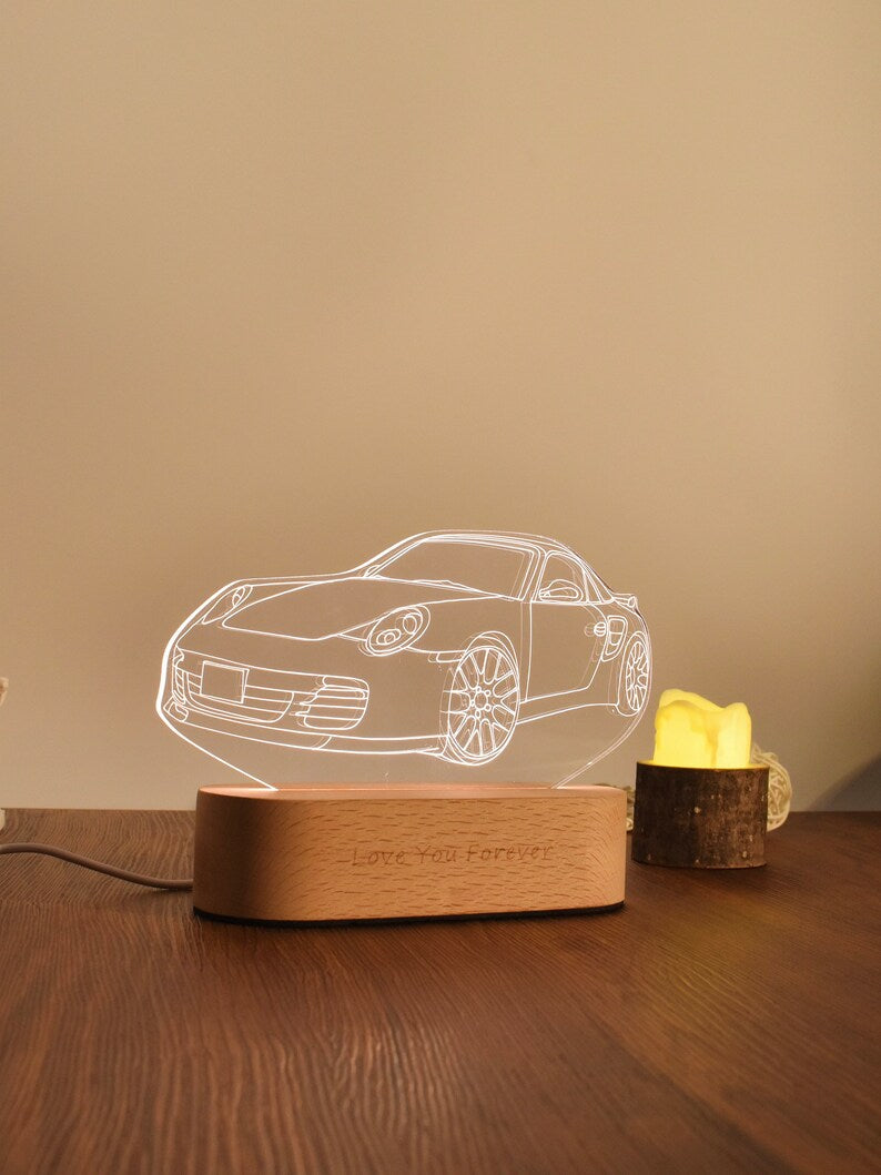 Custom 3D Car Photo Acrylic LED Night Light